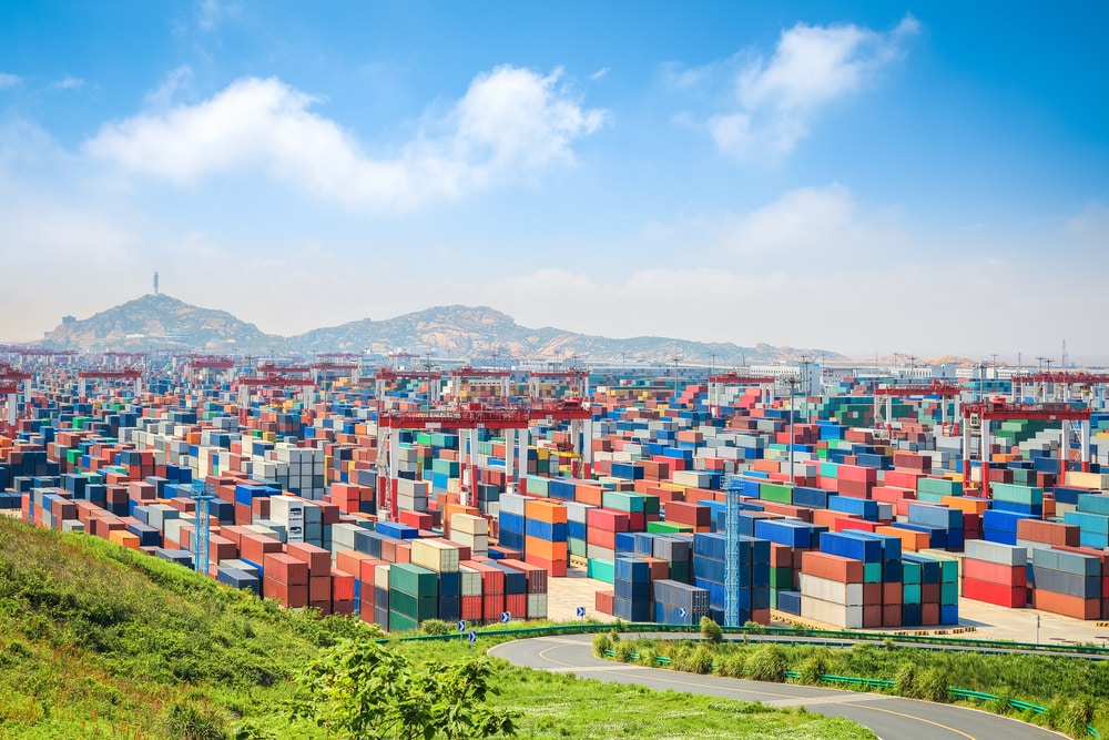 Container yard importing from China to Australia